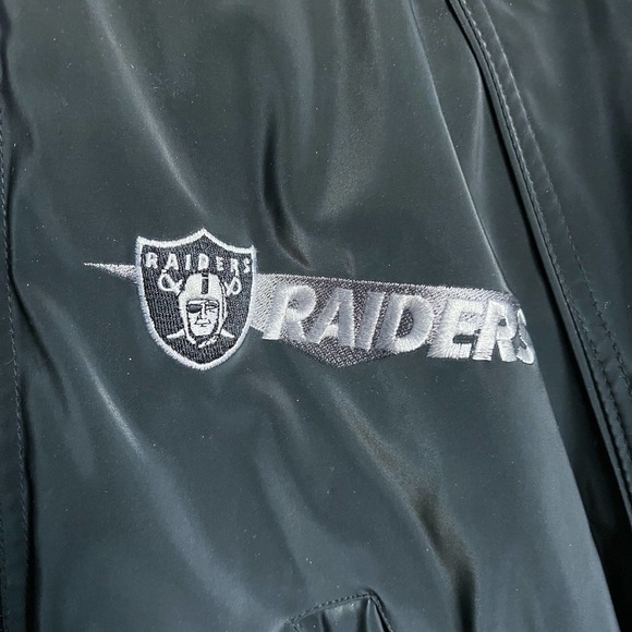 Carl Banks Raiders Vintage Football Parka Thick Jacket Coat Black Medium Y2k 90s - Picture 3 of 8
